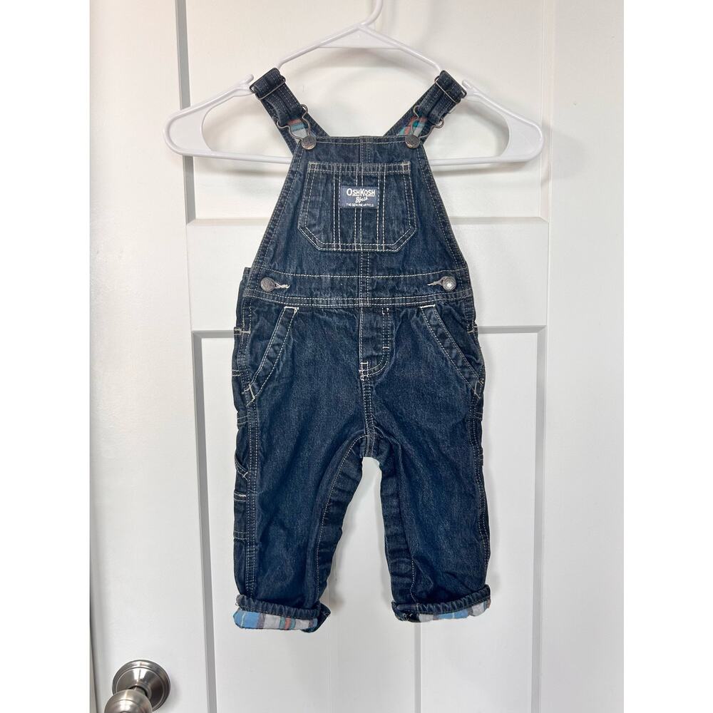 Oshkosh‎ B'gosh Baby Boys Jean Bib Overalls Lined Everyday Blue Size 12 Months